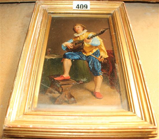 19thC  oil of a Troubador